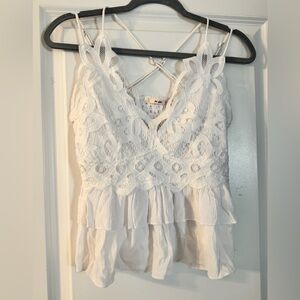Francesca’s white Lacey top